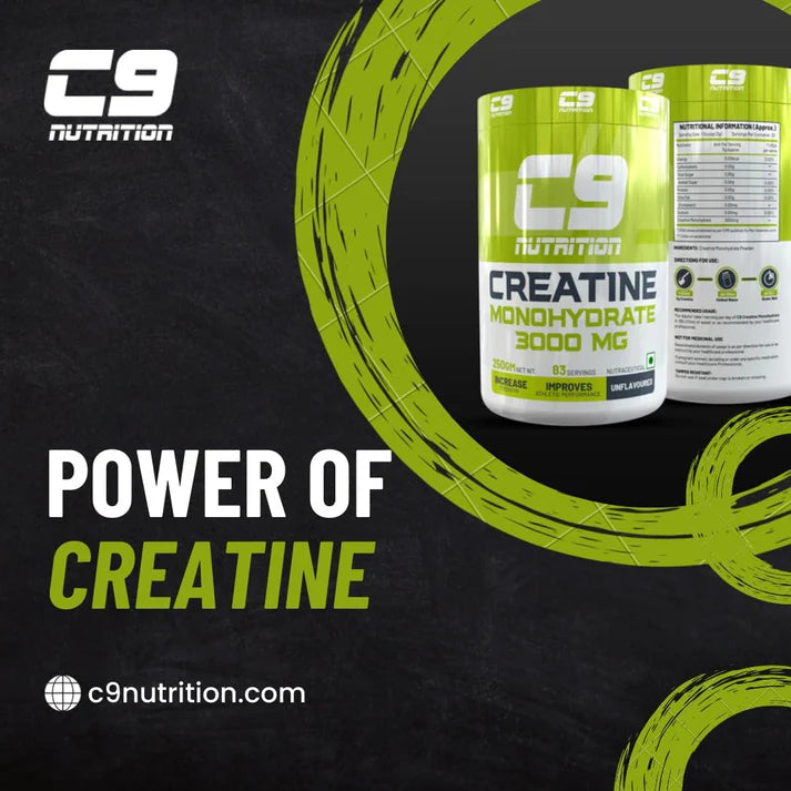 C9 Nutrition Pure Micronized Creatine Monohydrate | Increased Muscle Mass | Unflavoured | Gluten-Free | GMP Certified | Heavy Metal Tested