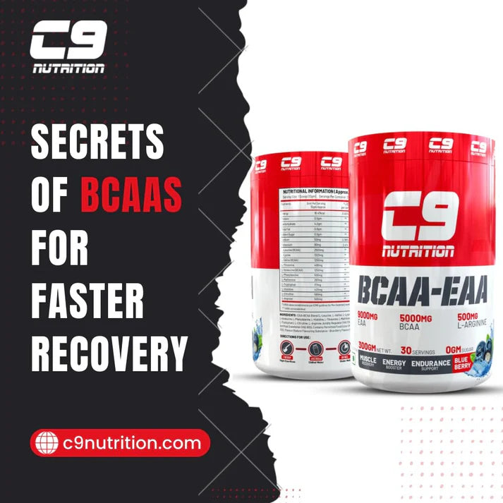 C9 Nutrition BCAA + EAA Powder | 5000mg BCAA, 9000mg EAA | Sugar-Free | 30 Servings | Vegetarian | 300g