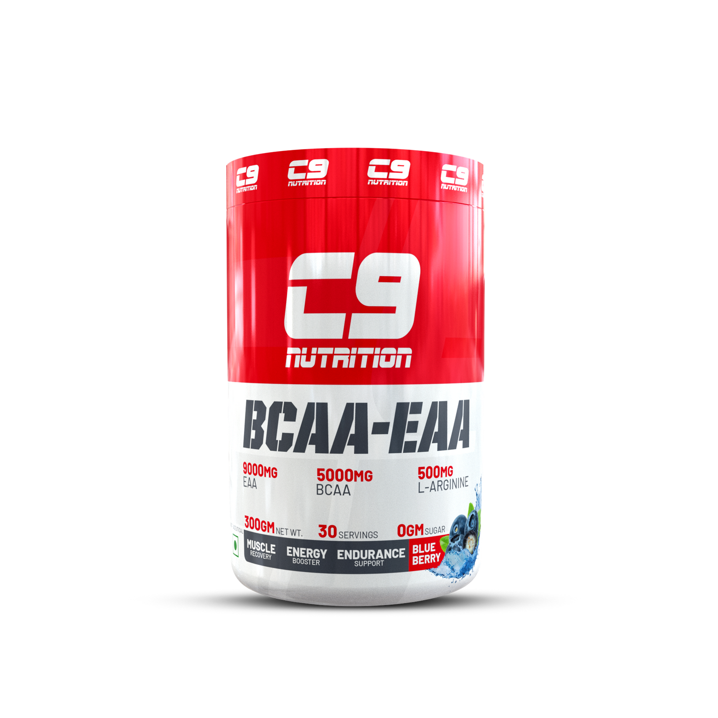 C9 Nutrition BCAA + EAA Powder | 5000mg BCAA, 9000mg EAA | Sugar-Free | 30 Servings | Vegetarian | 300g