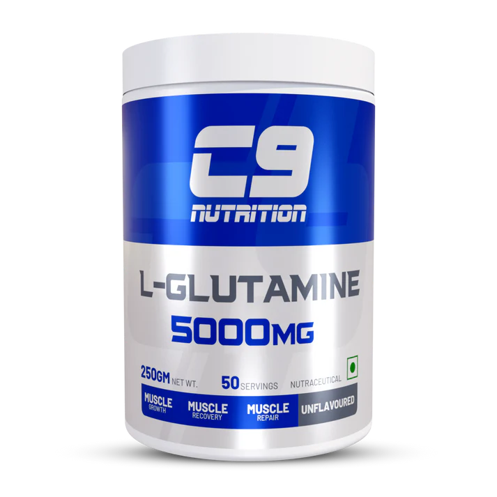 C9 Nutrition L-Glutamine Powder 250g | 50 Servings | Unflavoured | Boost Recovery & Performance