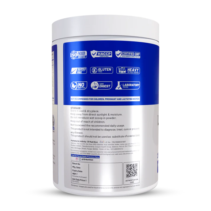 C9 Nutrition L-Glutamine Powder 250g | 50 Servings | Unflavoured | Boost Recovery & Performance