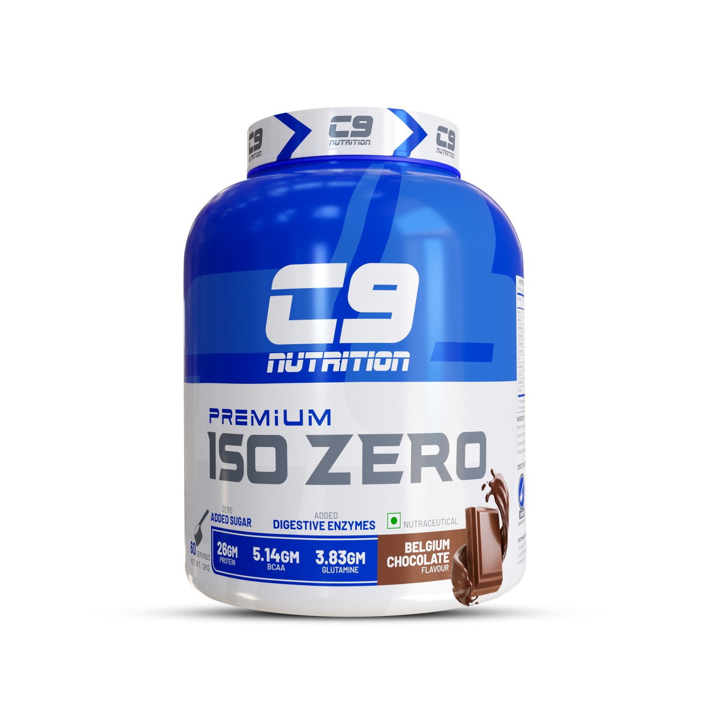 C9 Nutrition ISO ZERO Whey Isolate 26g Protein | Vegetarian | 5.14g BCAA | 3.83g Glutamine | Gluten-Free & Lab Tested