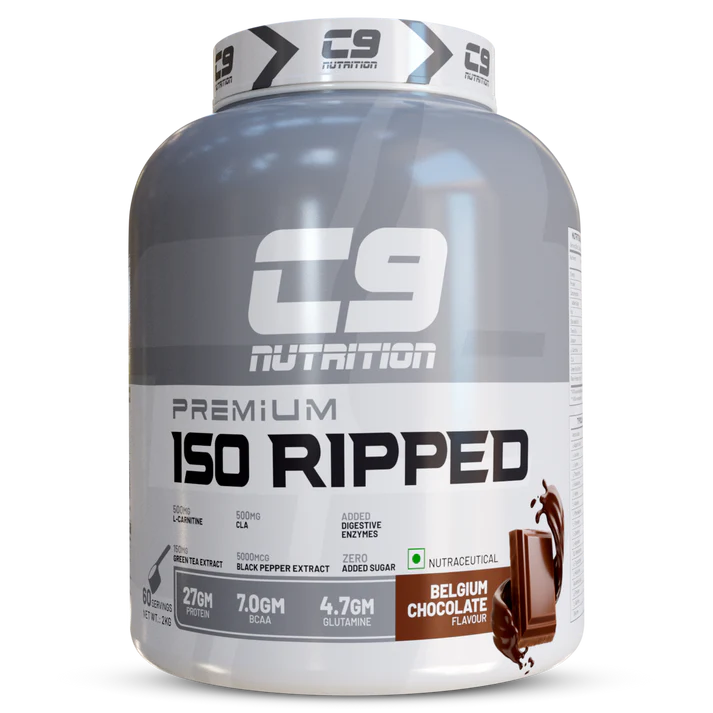 C9 Nutrition ISO Ripped Whey Protein Isolate | 27g Protein | 7g BCAA | 4.7g Glutamine | 2kg | 60 Servings