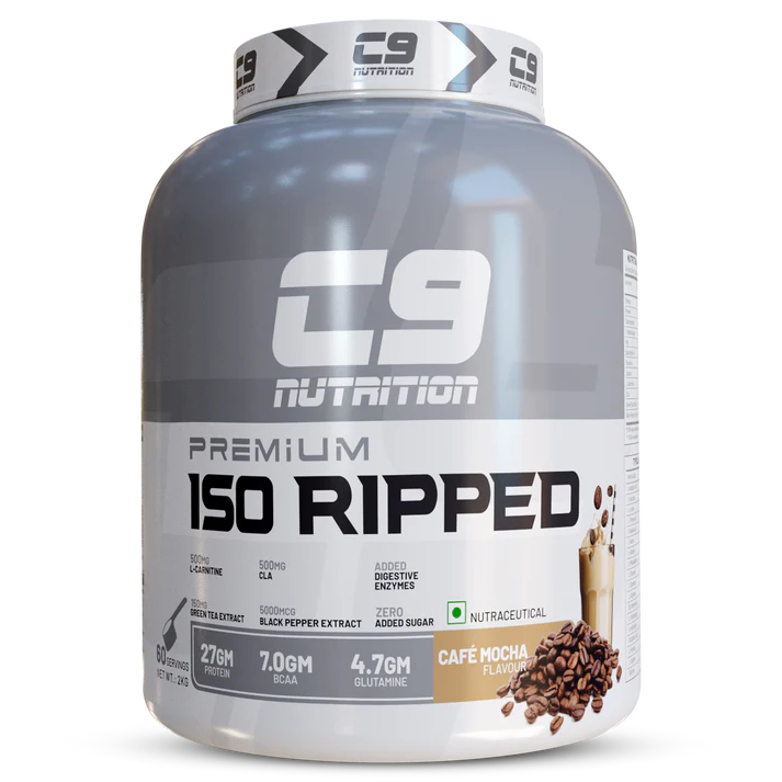 C9 Nutrition ISO Ripped Whey Protein Isolate | 27g Protein | 7g BCAA | 4.7g Glutamine | 2kg | 60 Servings