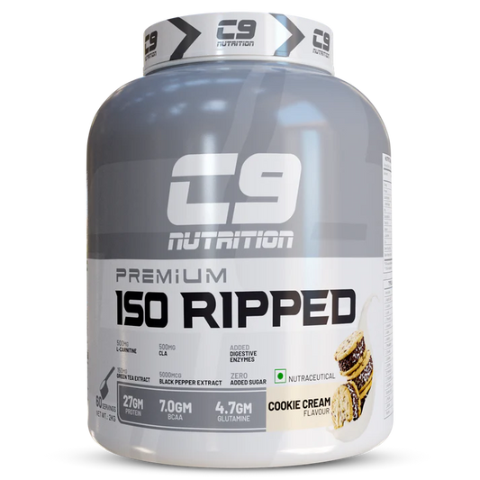 C9 Nutrition ISO Ripped Whey Protein Isolate | 27g Protein | 7g BCAA | 4.7g Glutamine | 2kg | 60 Servings