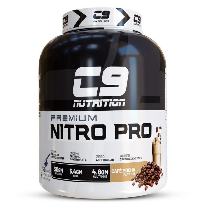 C9 Nutrition Nitro Pro L-Glutamine Whey Protein, 2kg, 50 Servings | 30g Protein | 6.4g BCAA | 4.8g Glutamine