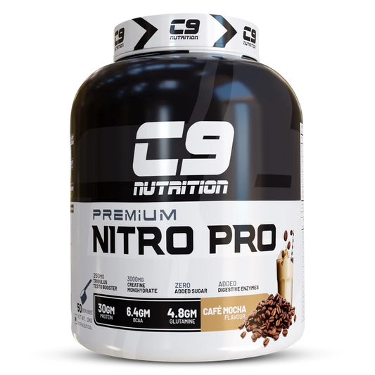 C9 Nutrition Nitro Pro L-Glutamine Whey Protein, 2kg, 50 Servings | 30g Protein | 6.4g BCAA | 4.8g Glutamine