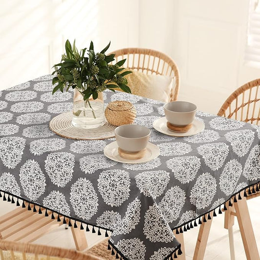 100% Cotton Rectangular Home Dining Table Cover 4 Seater